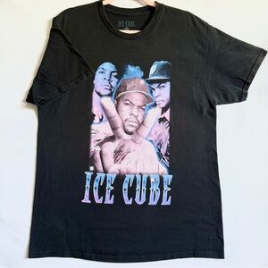 Ice Cube Hip Hop Rap Graphic Tee L Black Streetwear Vintage Music Artist Shirt
